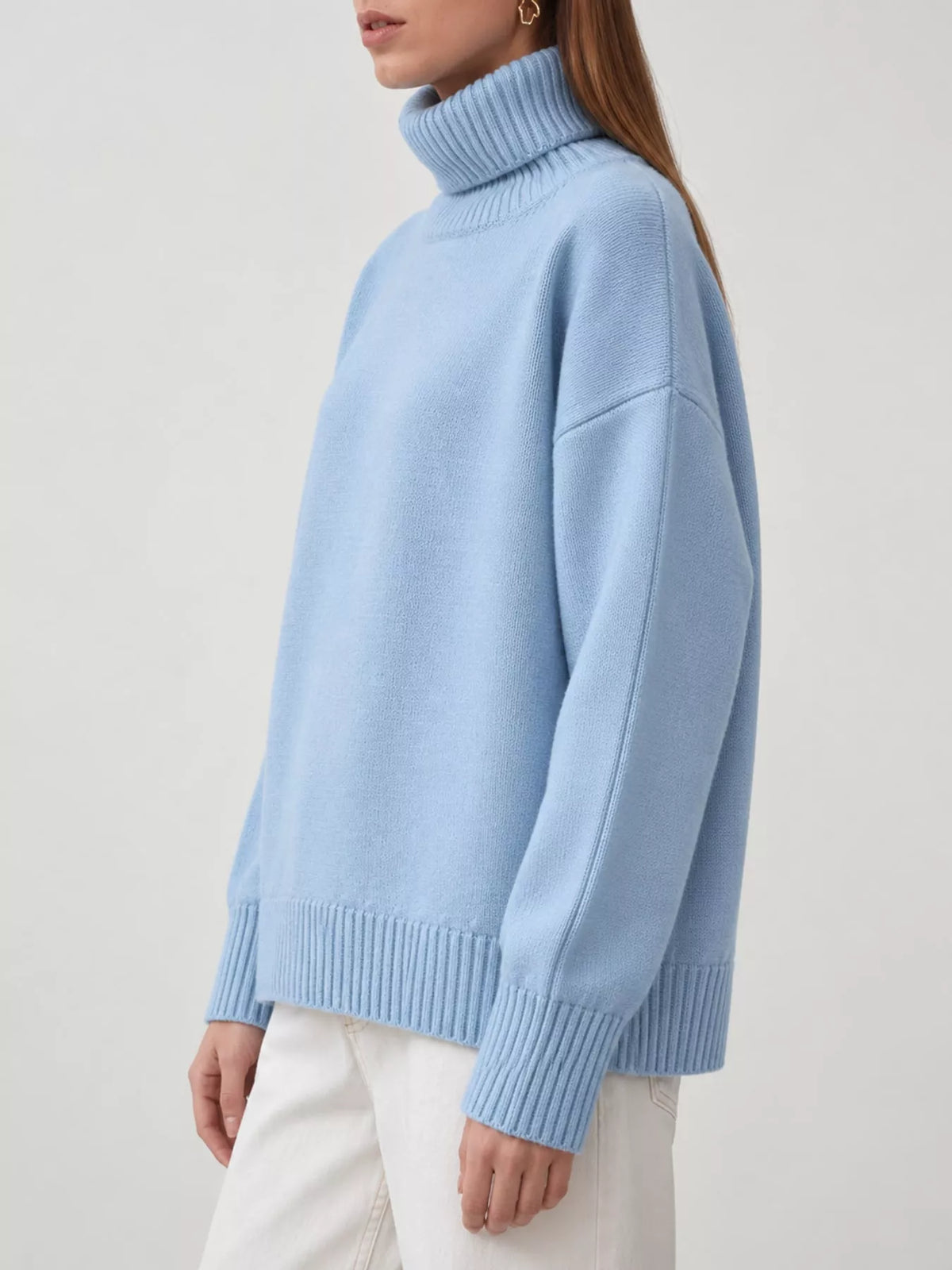 Oversized turtleneck sweater with dropped shoulders - view 7