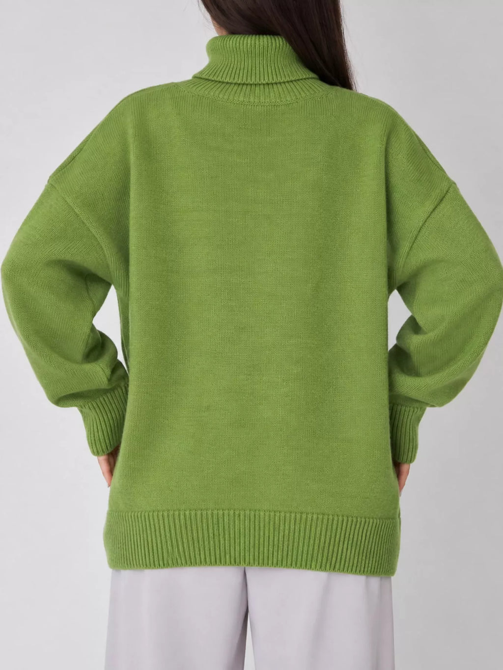 Oversized turtleneck sweater with dropped shoulders - view 51