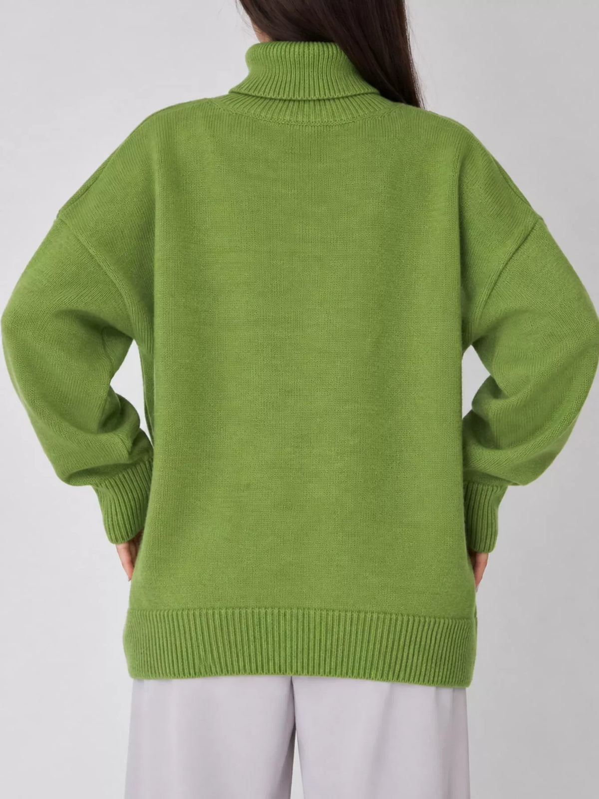 Oversized turtleneck sweater with dropped shoulders - view 51
