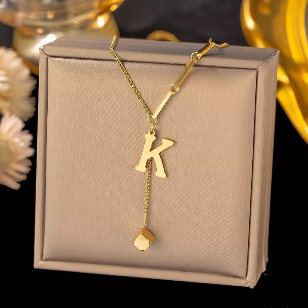 18K gold-plated initial pendant necklace, letters A-Z - view 15