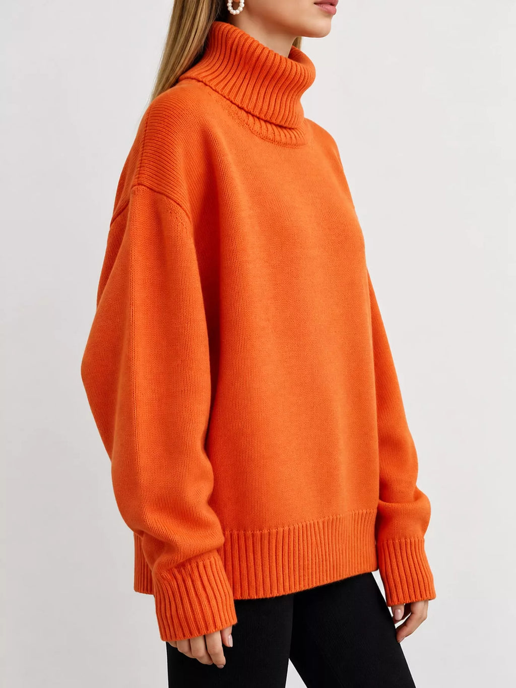 Oversized turtleneck sweater with dropped shoulders - view 27