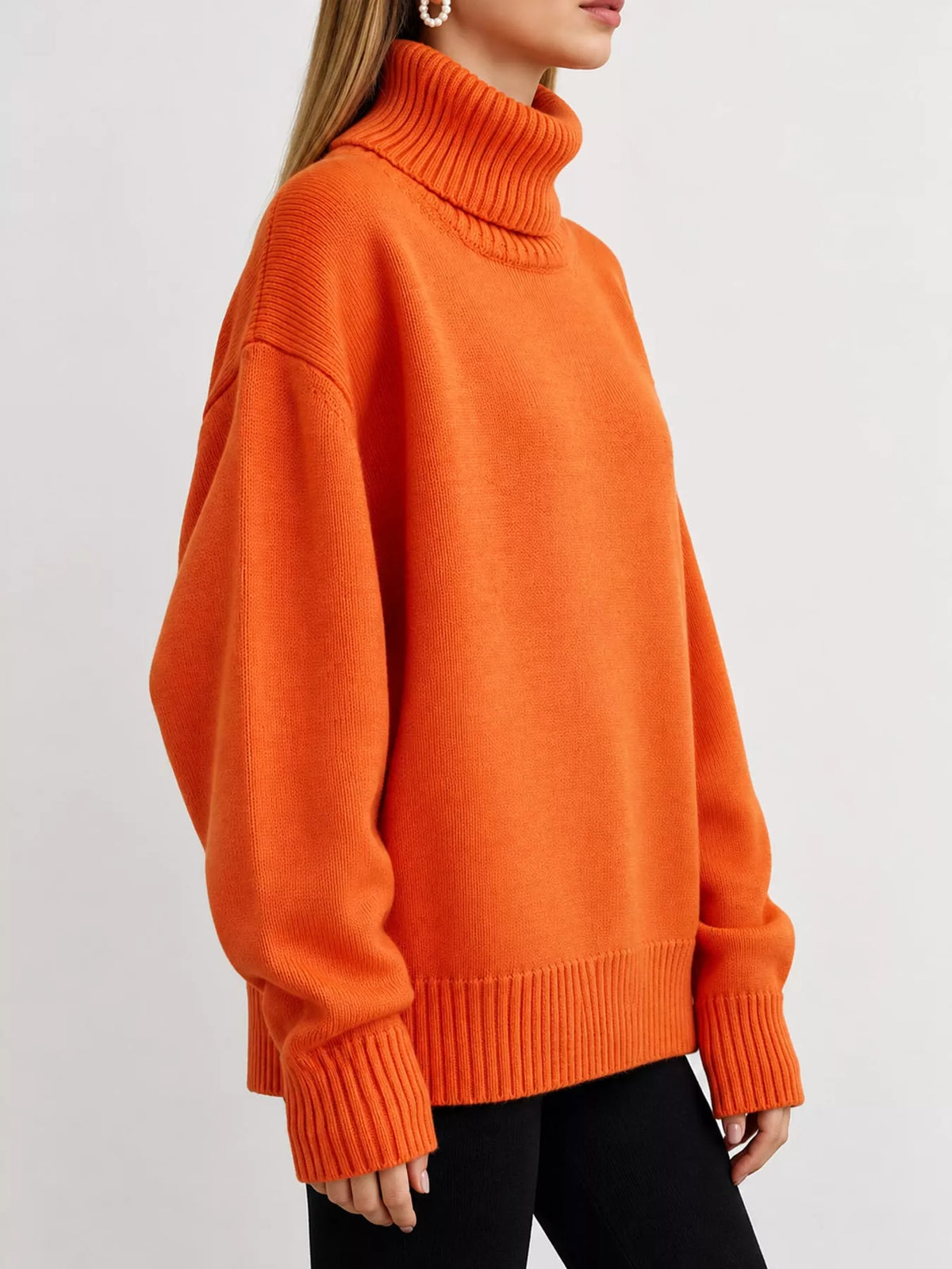 Oversized turtleneck sweater with dropped shoulders - view 27