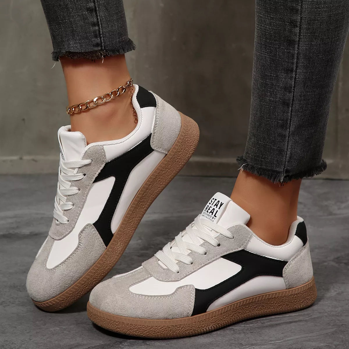 Round Toe Flats Sneakers - back view
