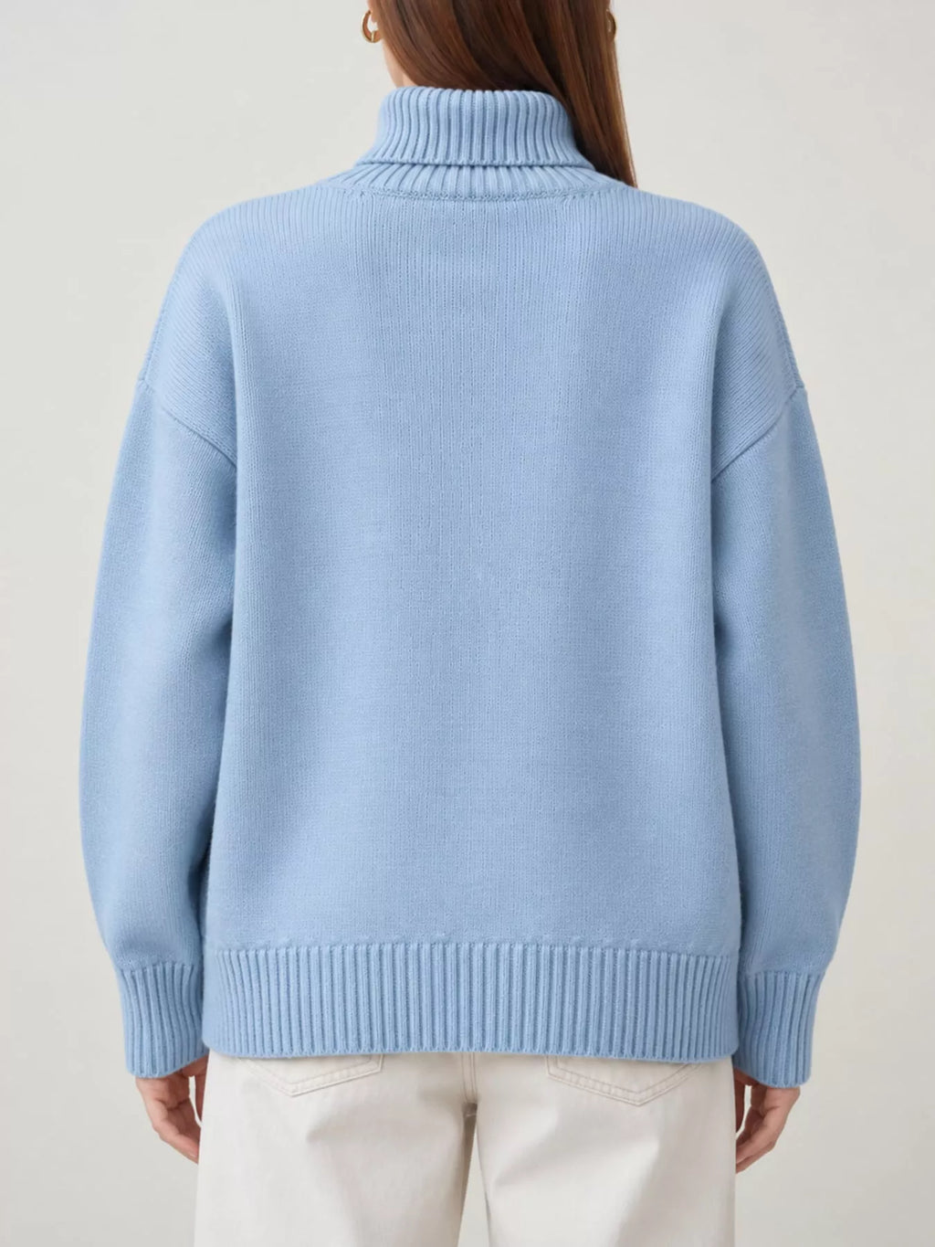 Oversized turtleneck sweater with dropped shoulders - view 8