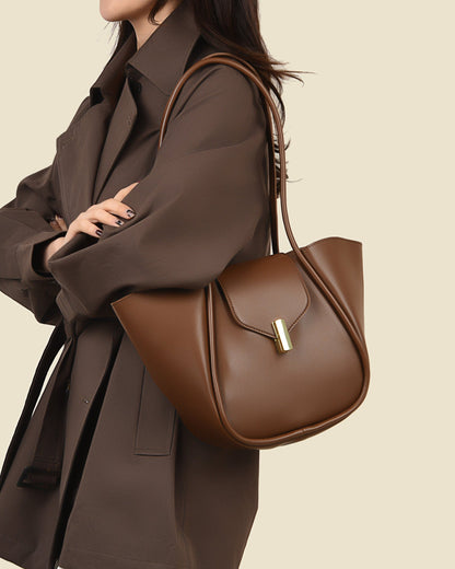 Leather Shoulder Bag with Pouch