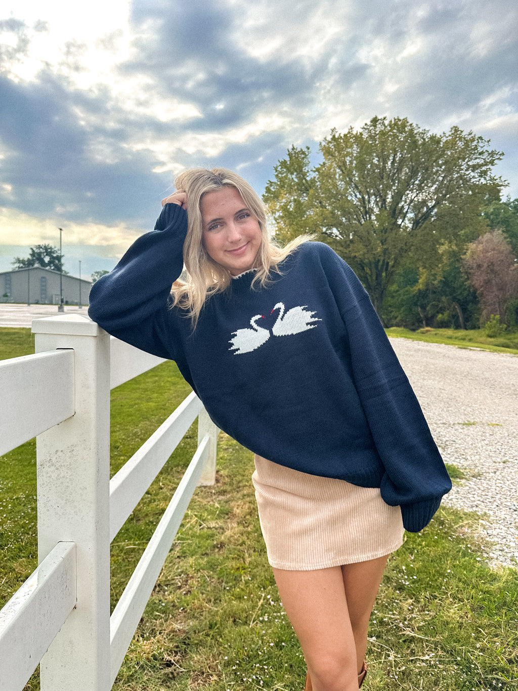 Swan Drop Shoulder Sweater
