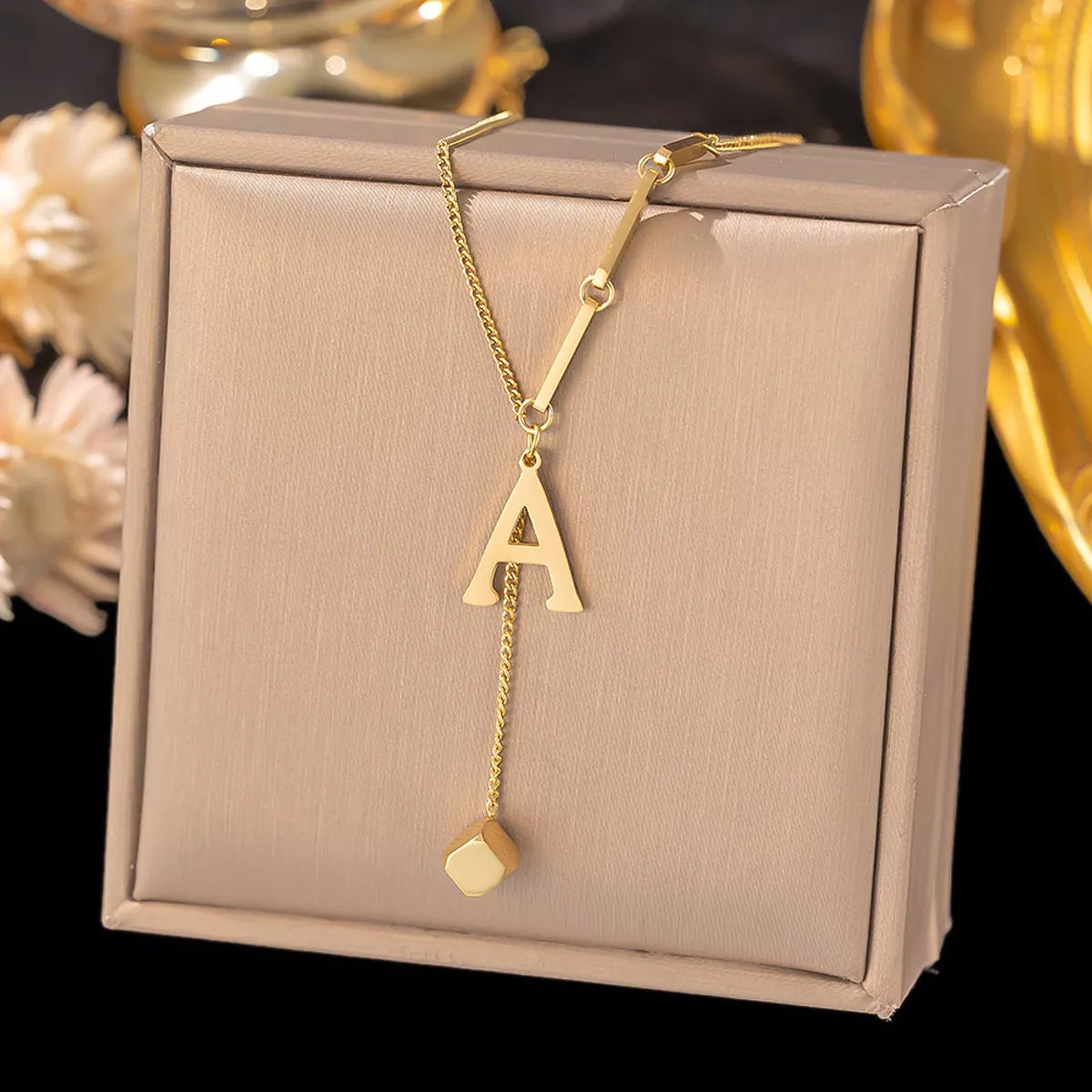 18K gold-plated initial pendant necklace, letters A-Z - view 2