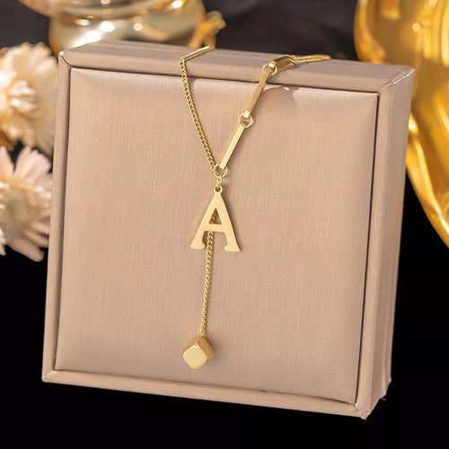 18K gold-plated initial pendant necklace, letters A-Z - view 2