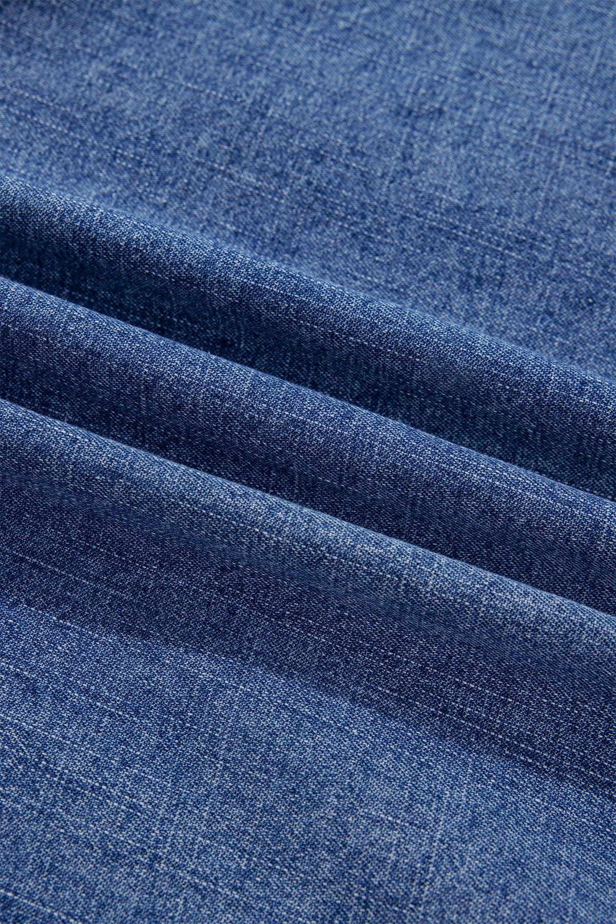Denim Chest Pocket Button Shirt in dusk blue, back view