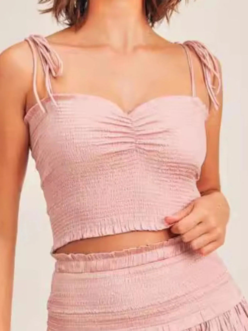 Sweetheart Neck Cami and Skirt Set - ruched two-piece set, view 5