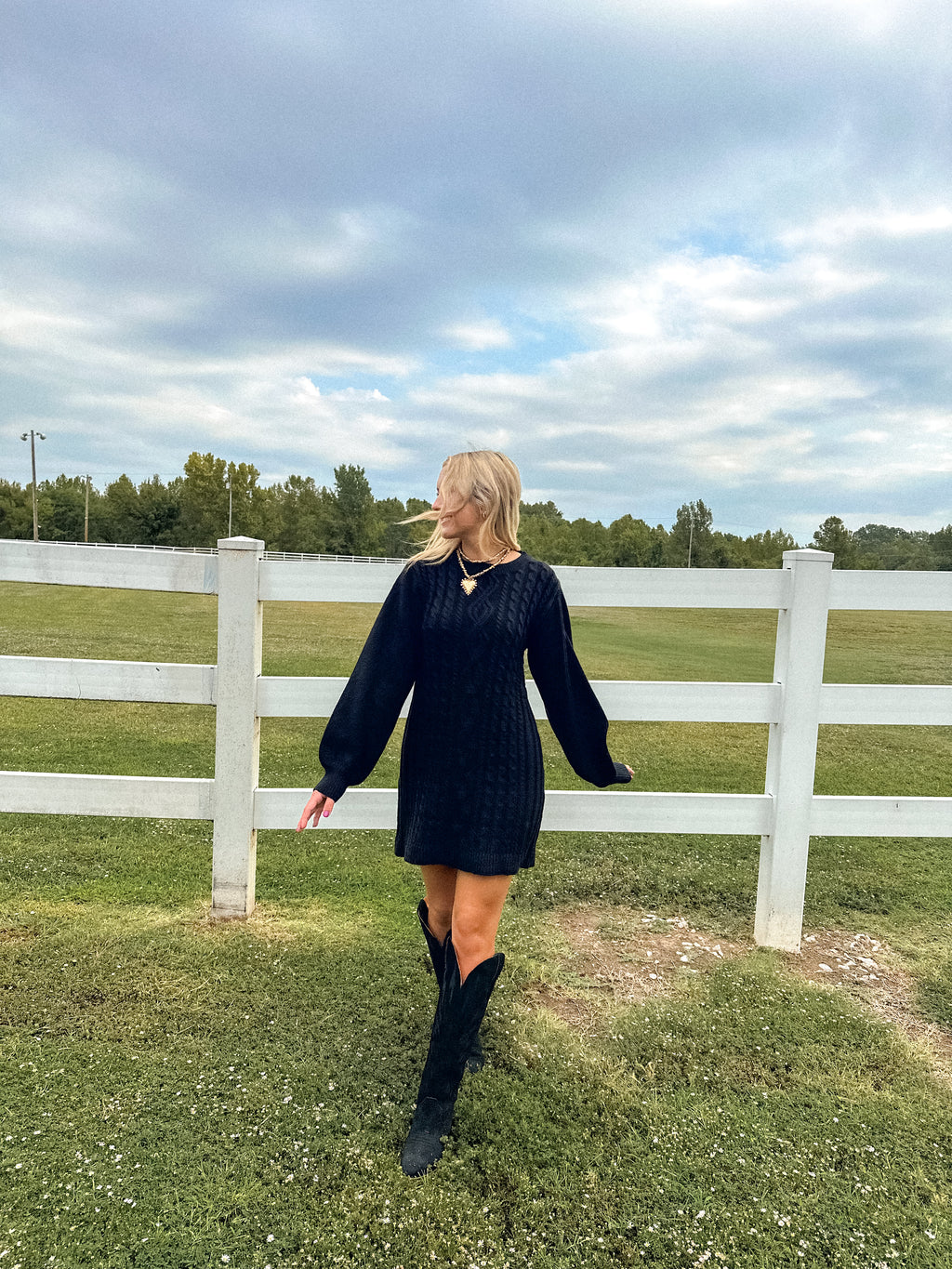 Cable Knit Sweater Mini Dress