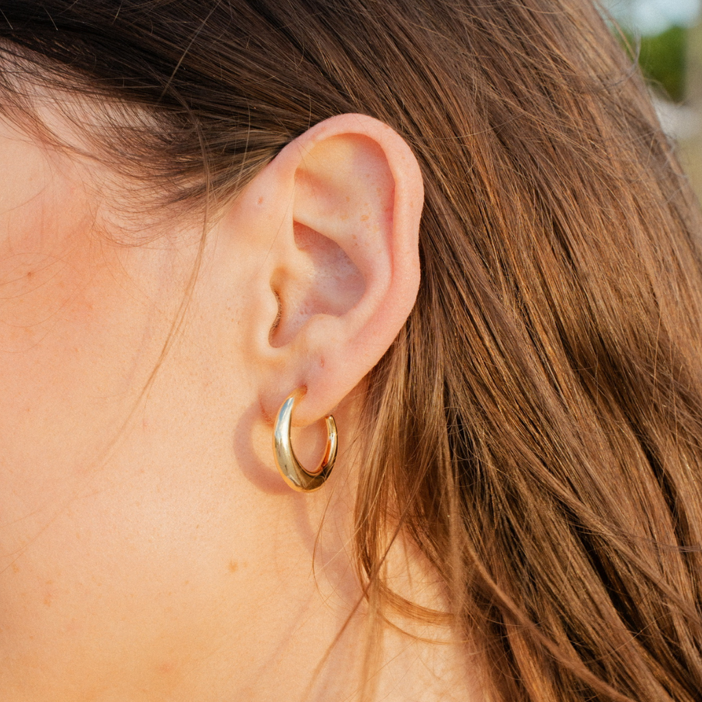 Silhouette Gold Hoops - flat lay view