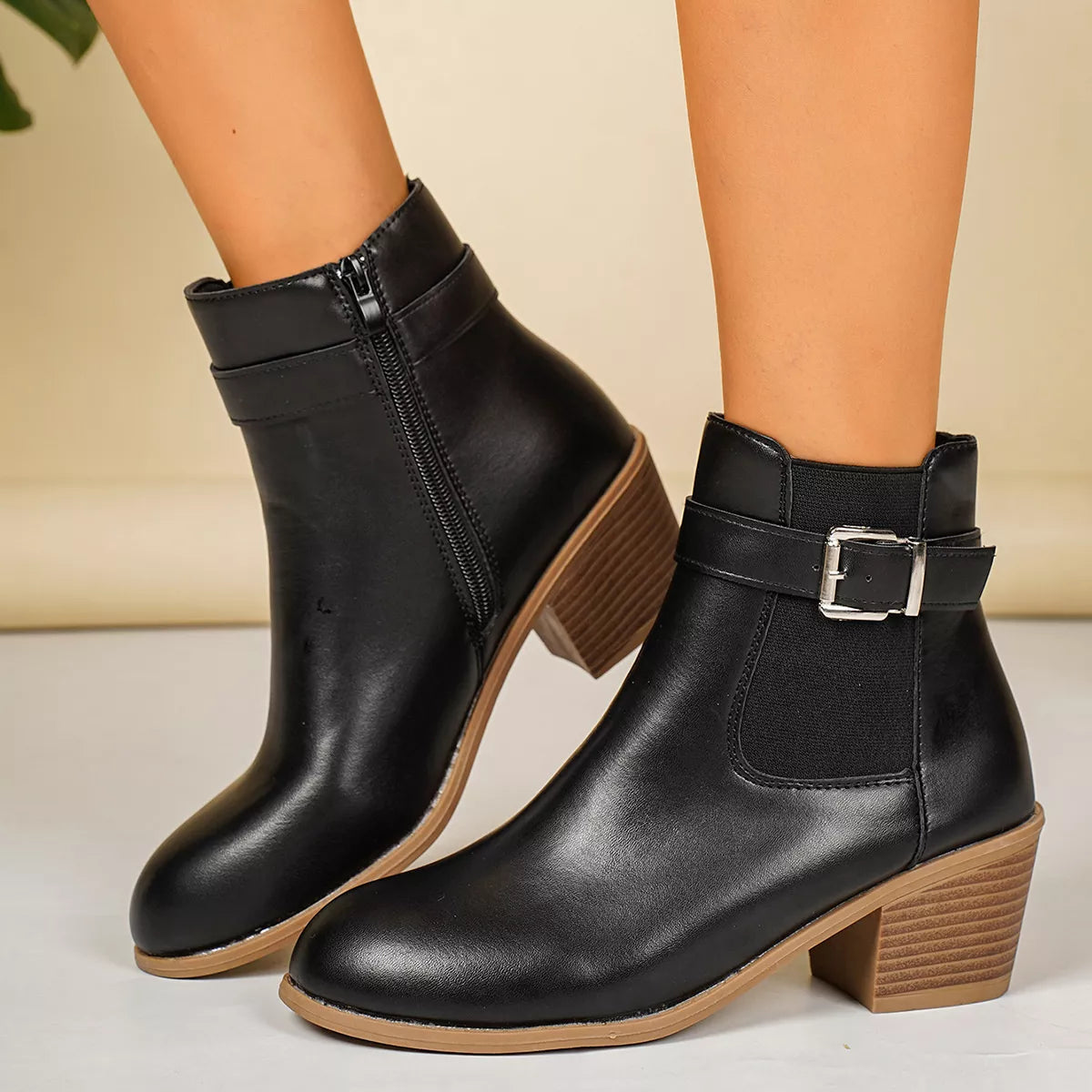 Point toe block heel boots, view 14
