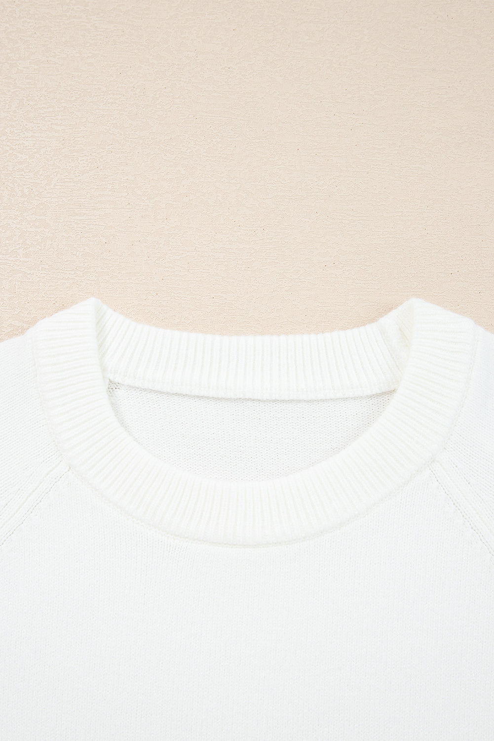 MERRY Raglan Long Sleeve Christmas Sweater, back view alternate color