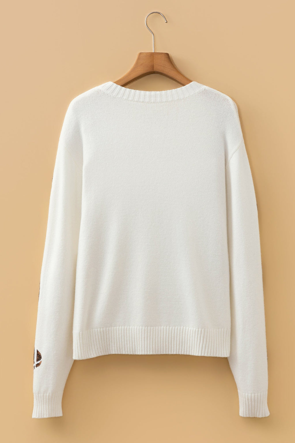 Football Sequin Sweater in beige, side view