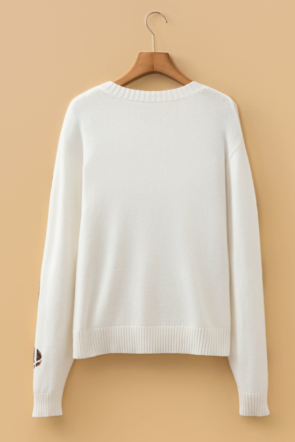 Football Sequin Sweater in beige, side view