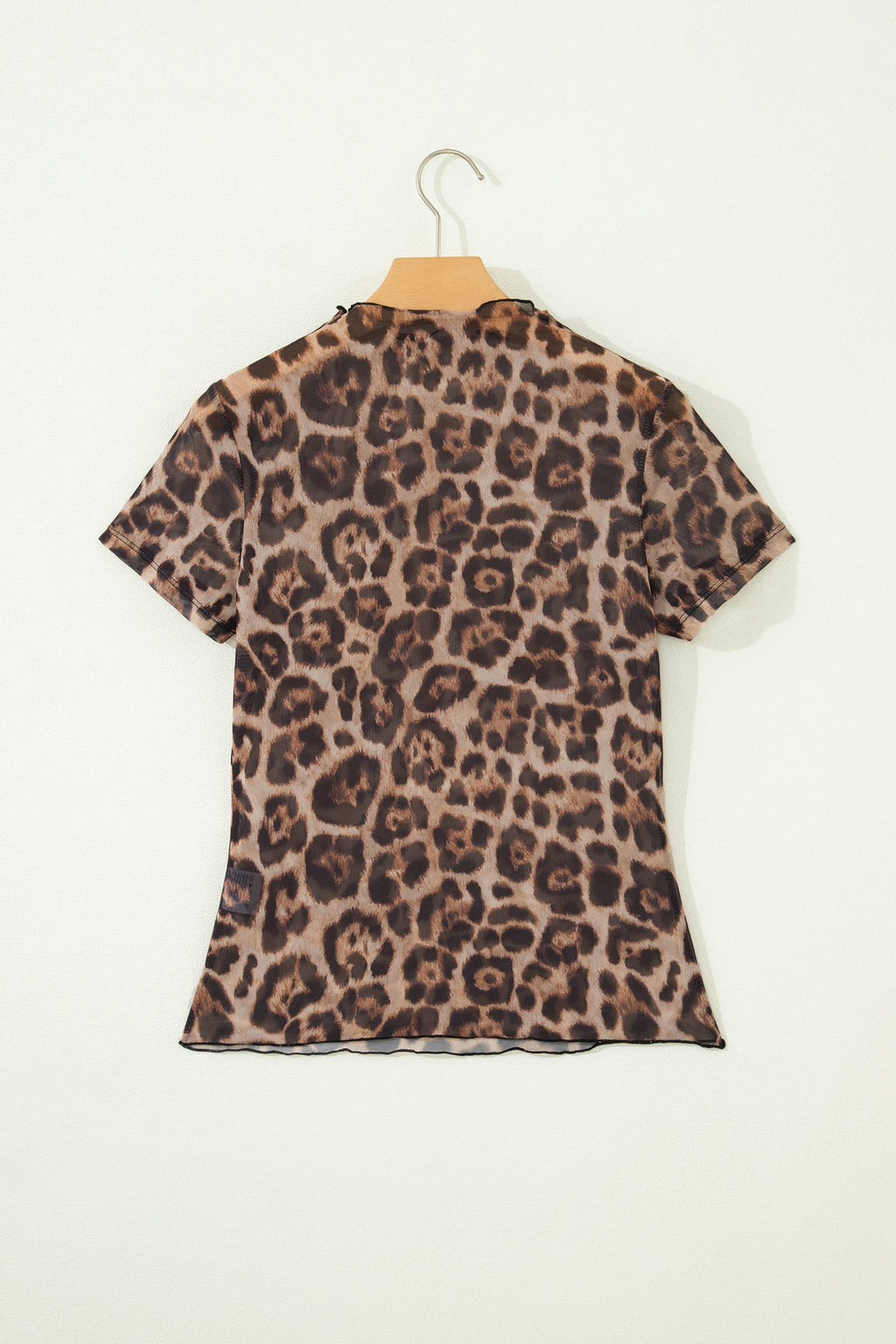 Western & Leopard Mesh Short Sleeve Top