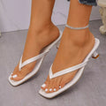 Toe Post Kitten Heel Sandals - side view showing heel height