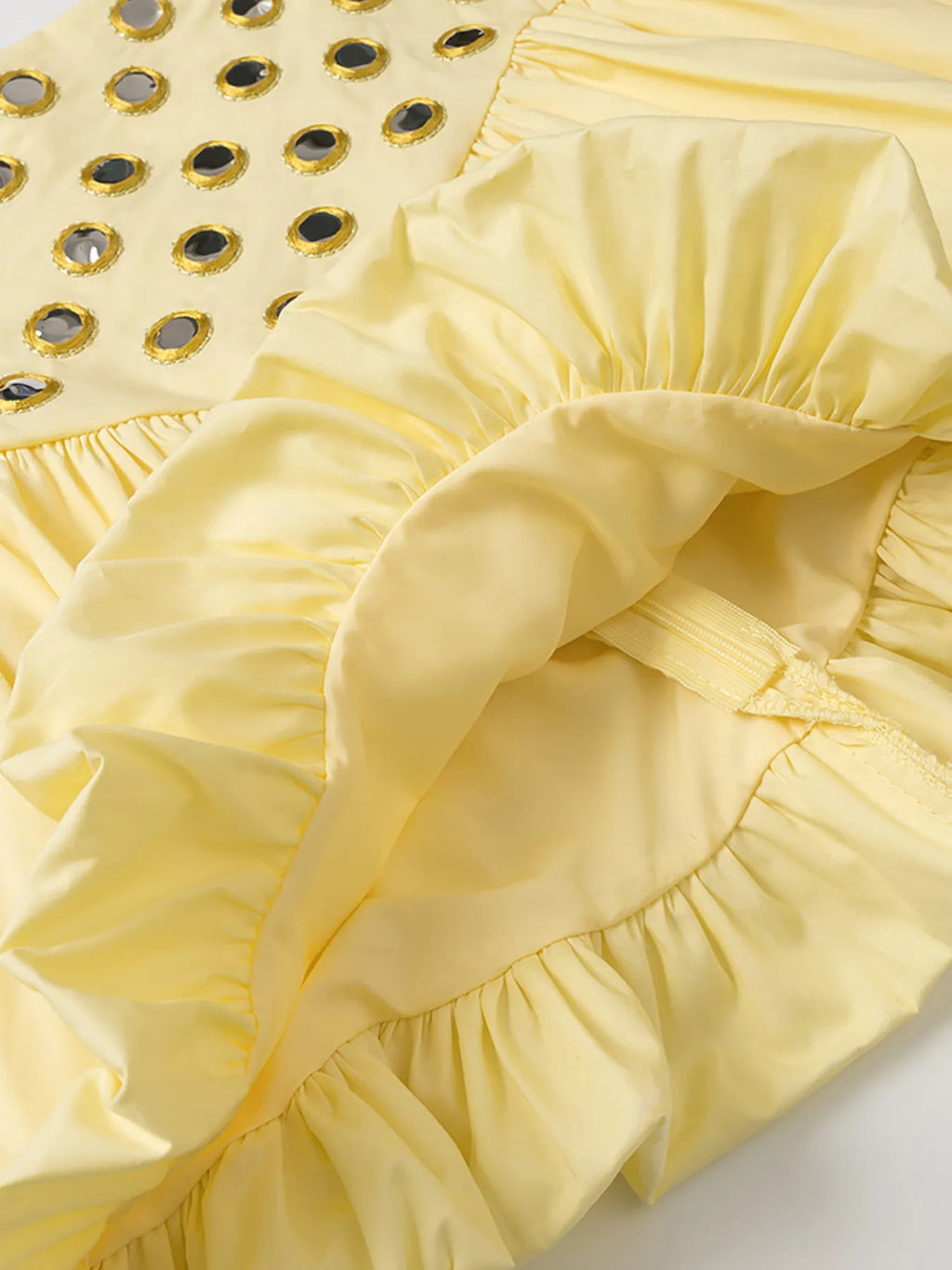 Eyelet Cami and Bubble Skirt Set - cutout ruffled two-piece set, view 12