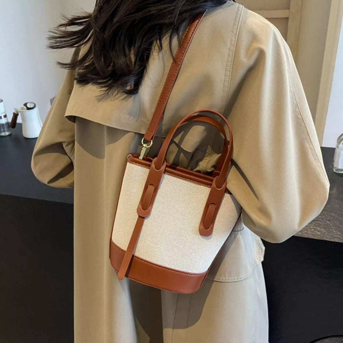 Canvas Bucket Crossbody Bag - canvas bucket crossbody bag, view 4
