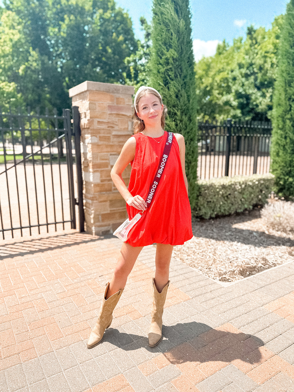 Red Bubble Hem Mini Dress