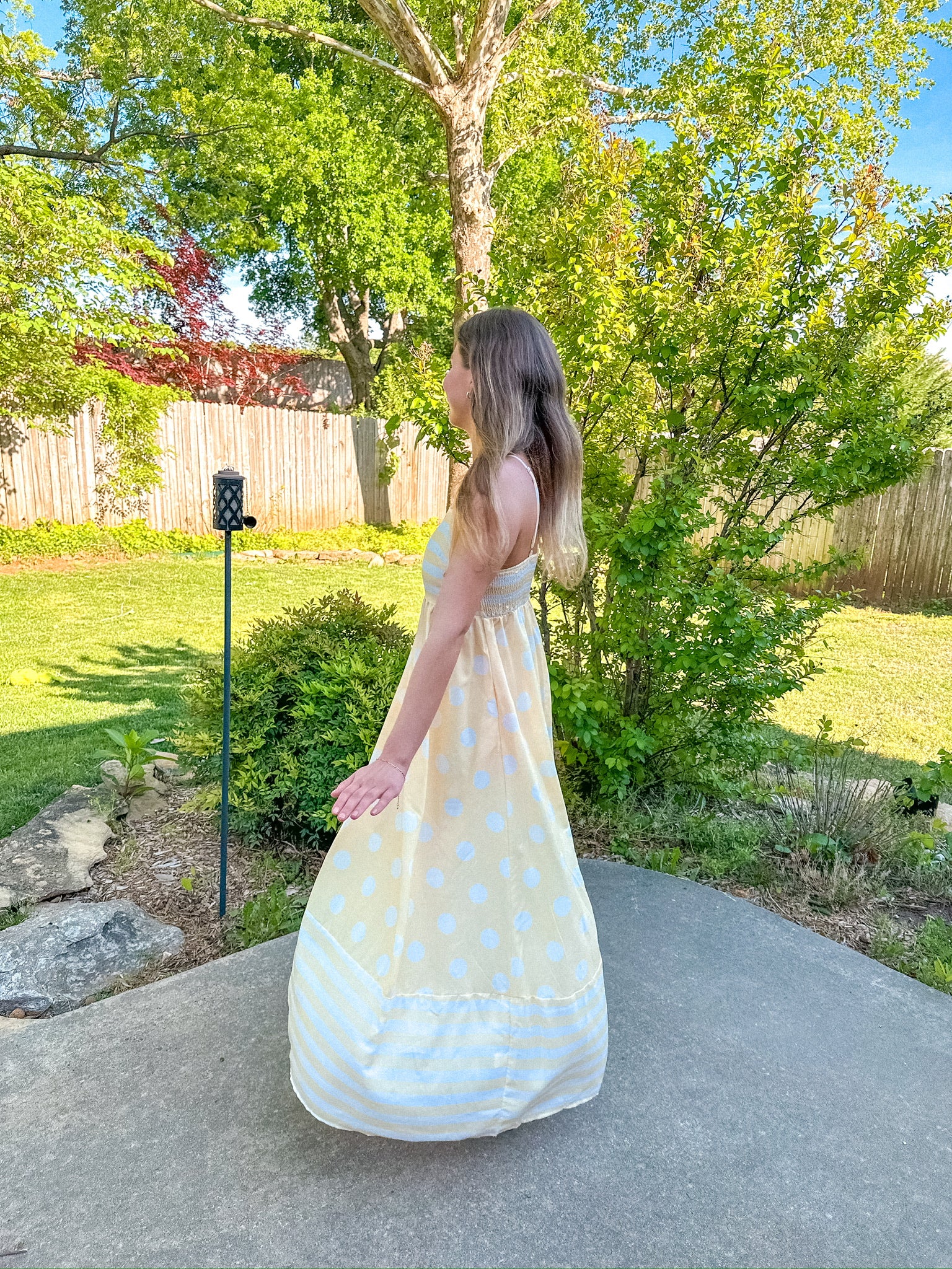Polka Dot Square Neck Cami Dress