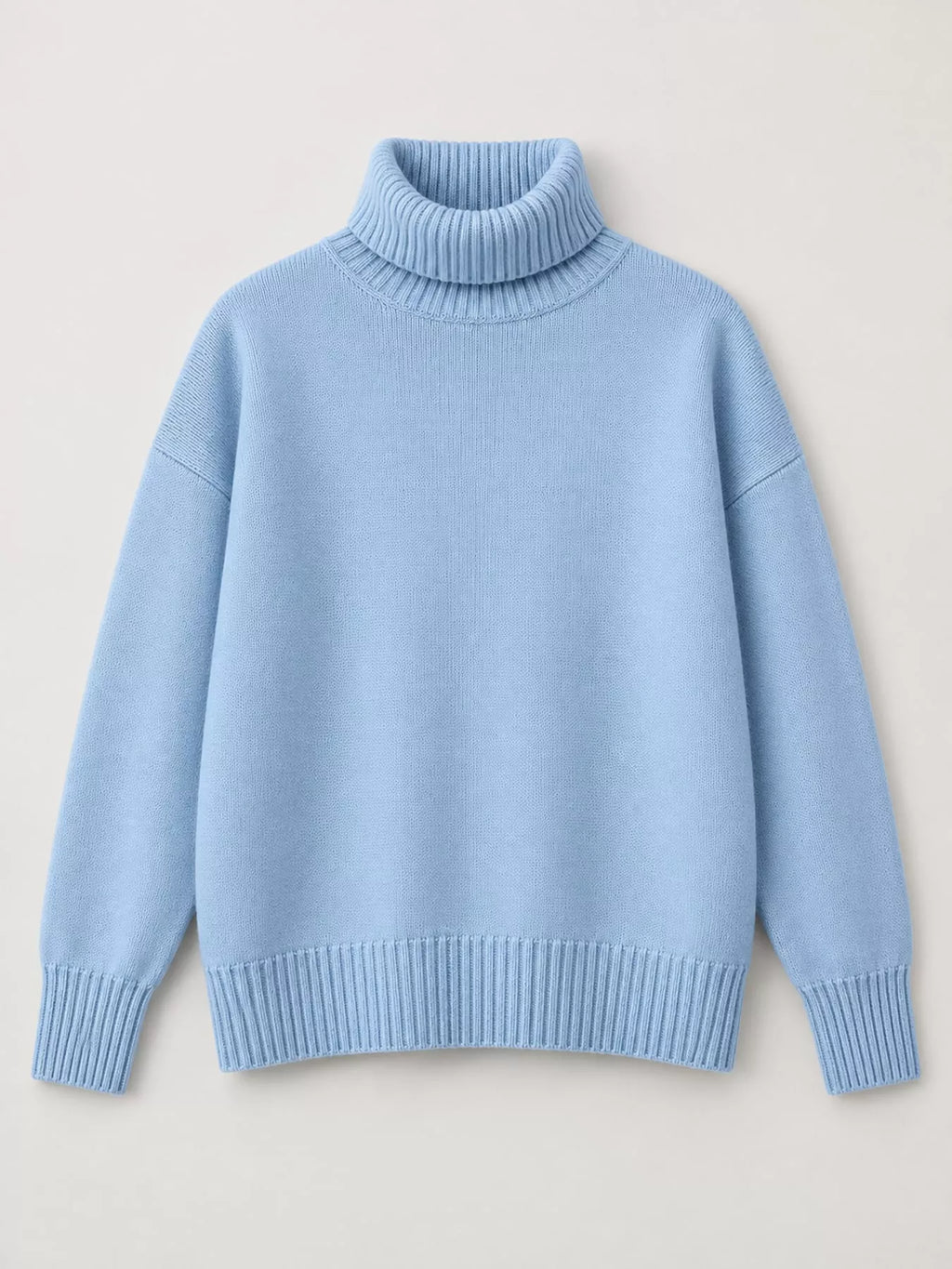 Oversized turtleneck sweater with dropped shoulders - view 9