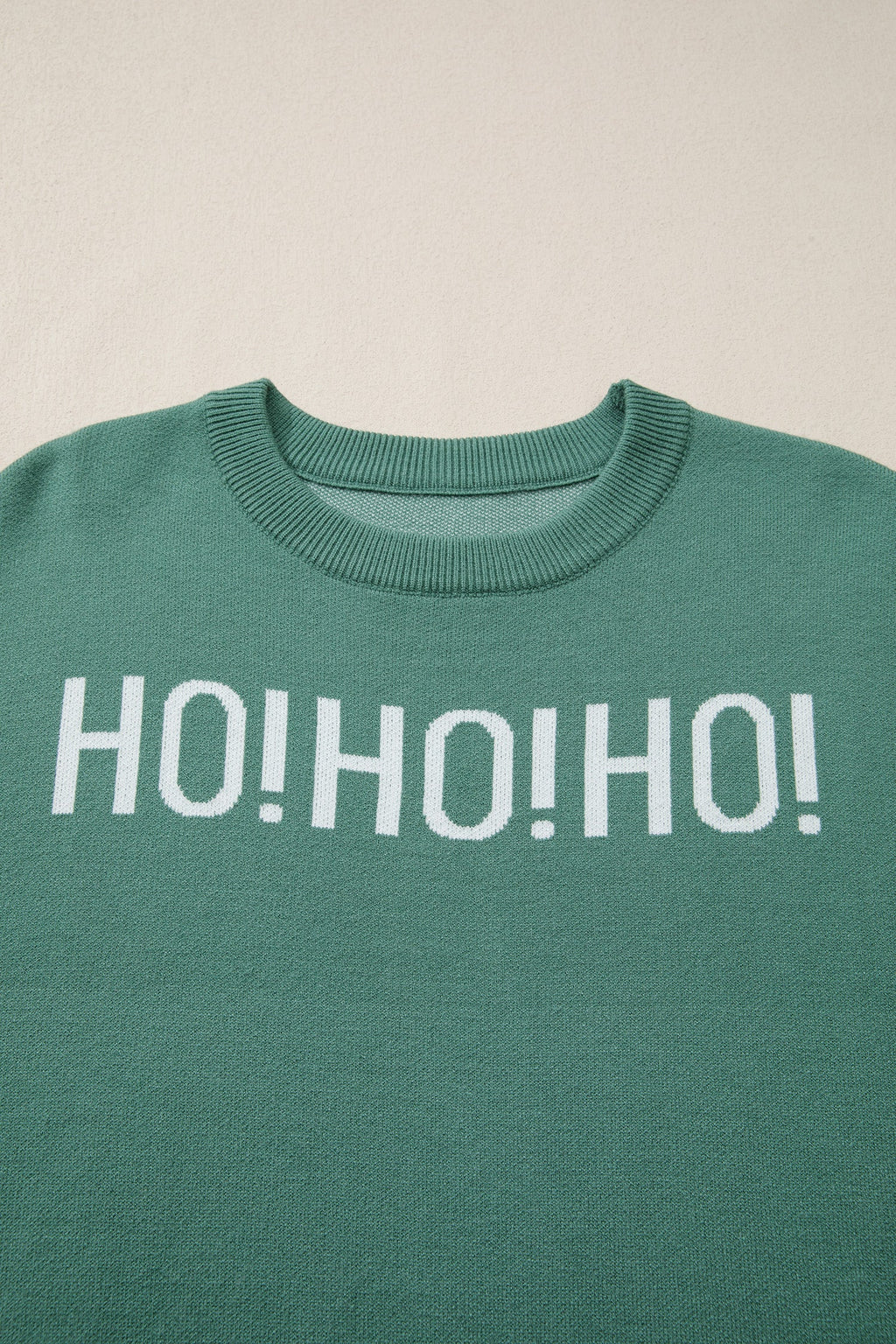 Ho Ho Ho Merry Christmas Drop Shoulder Sweater, back view alternate color