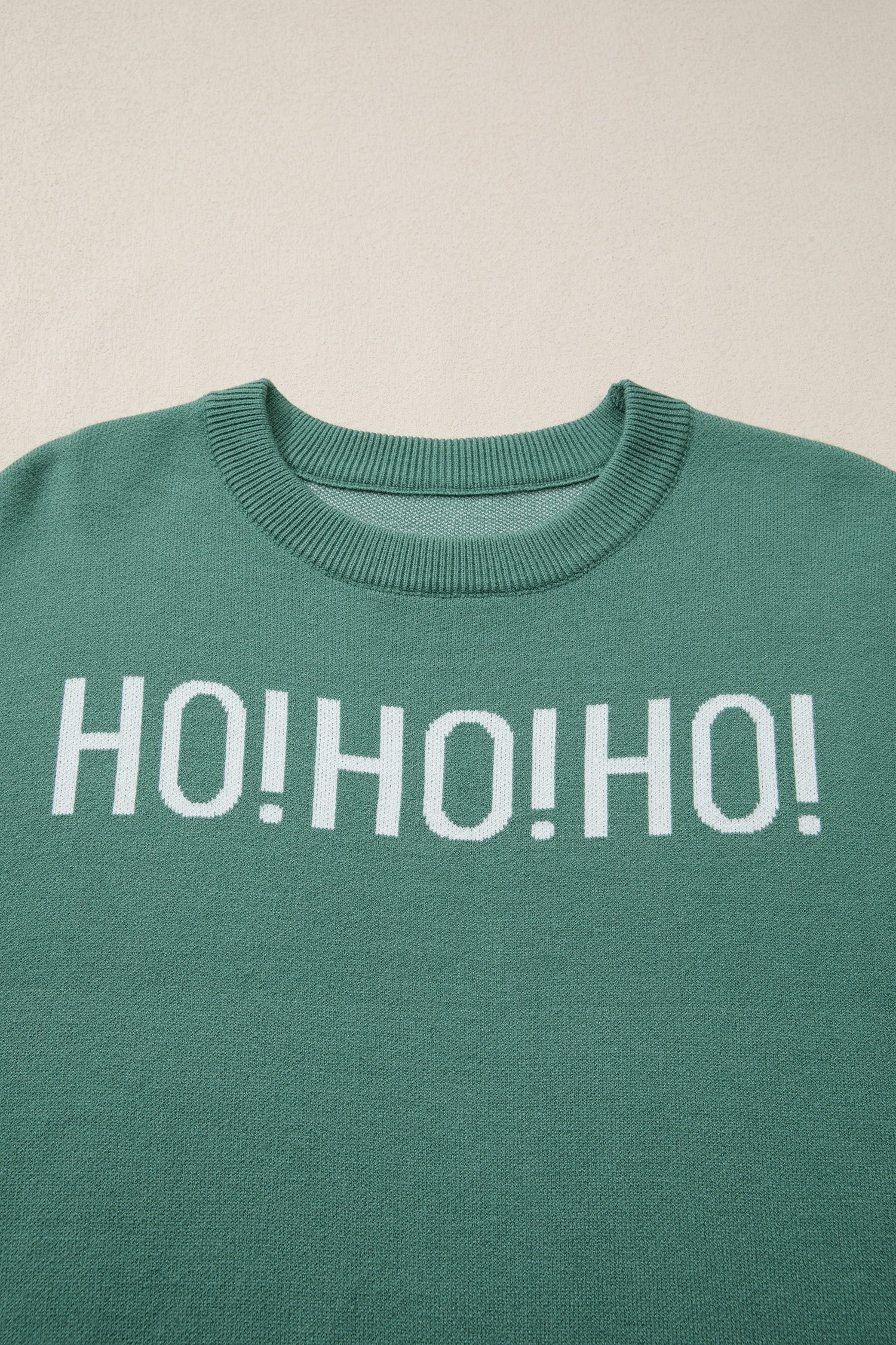 Ho Ho Ho Merry Christmas Drop Shoulder Sweater, back view alternate color