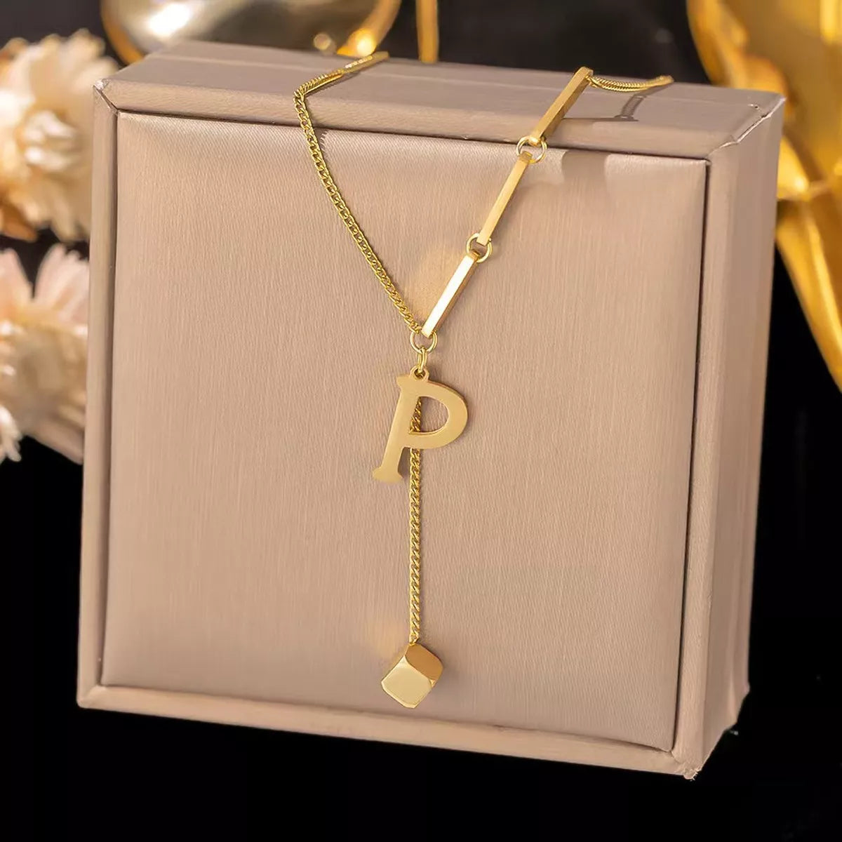 18K gold-plated initial pendant necklace, letters A-Z - view 19