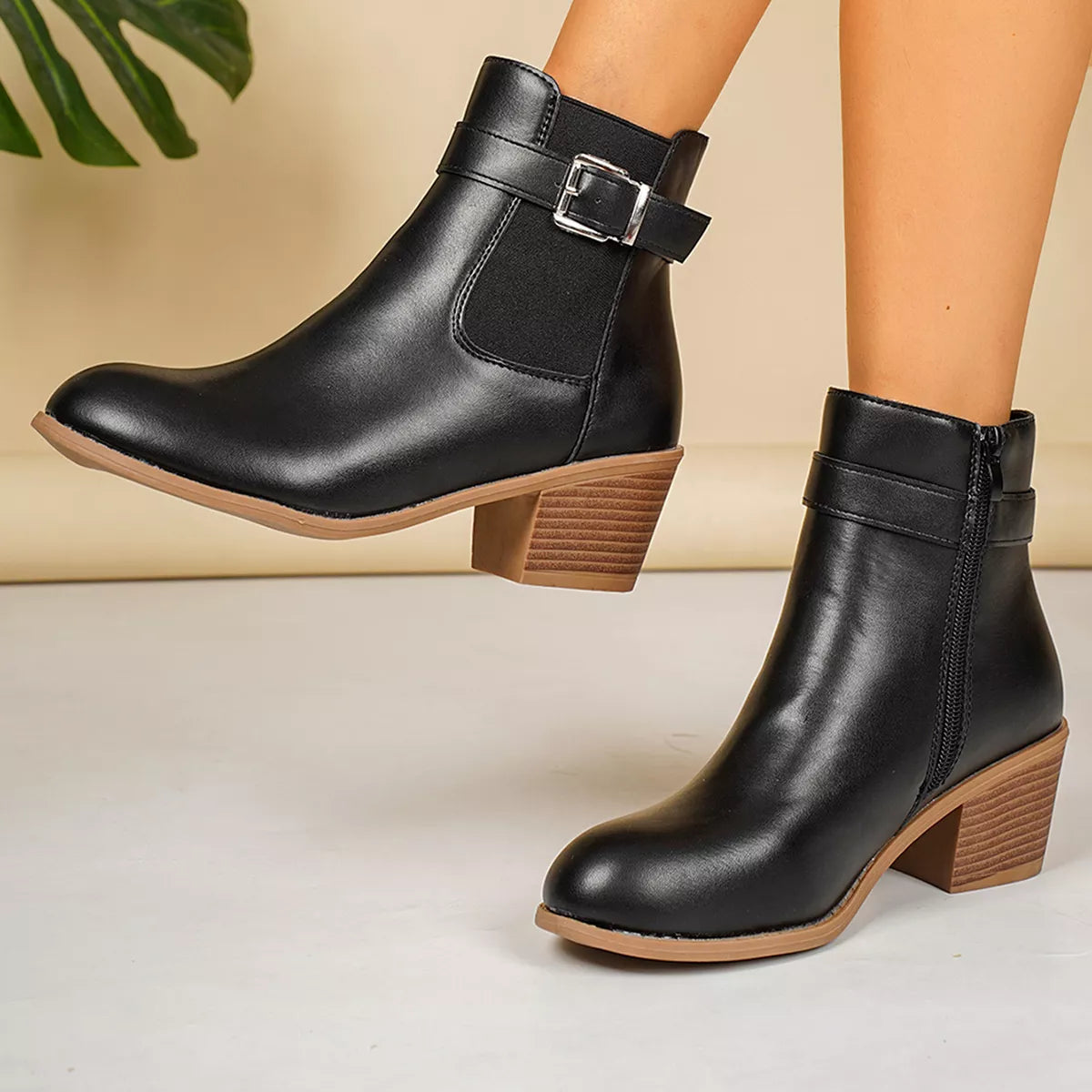 Point toe block heel boots, view 12