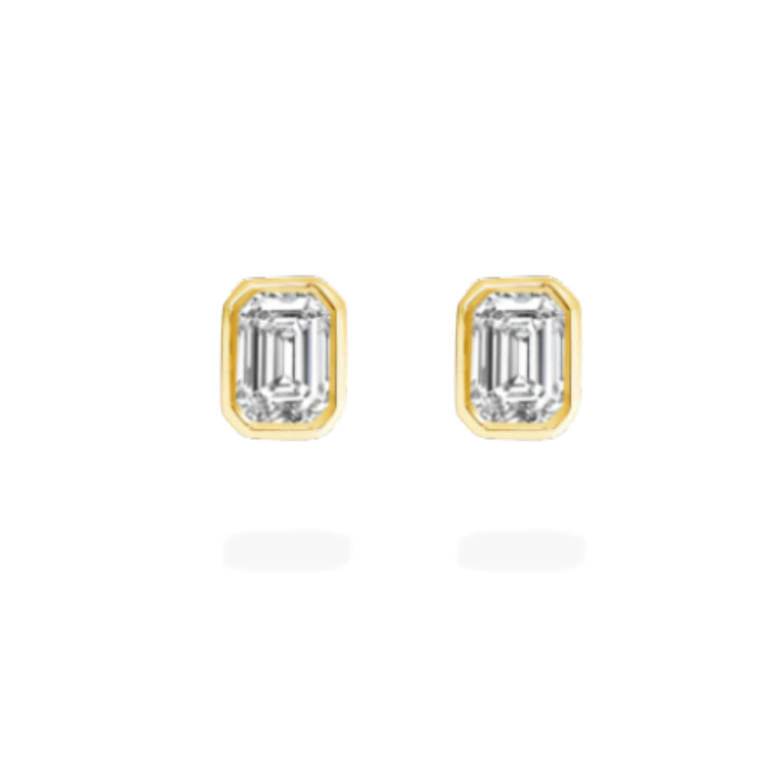 The Cut Studs - emerald cut gold-filled stud earrings