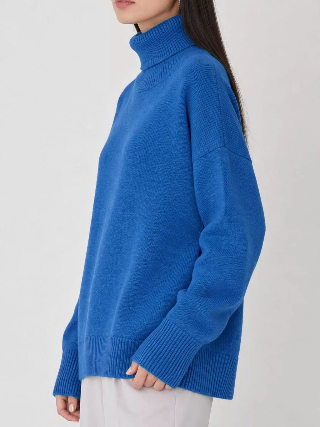 Oversized turtleneck sweater with dropped shoulders - view 23