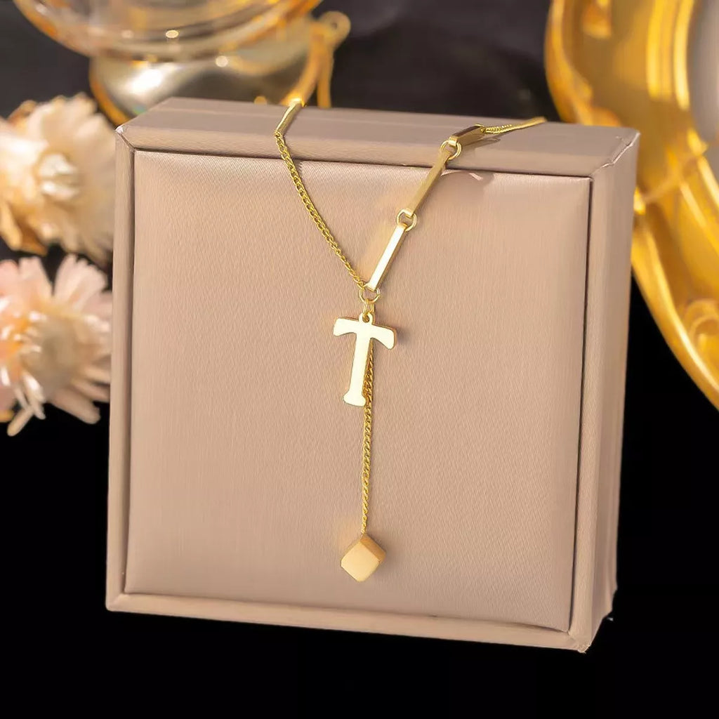 18K gold-plated initial pendant necklace, letters A-Z - view 24