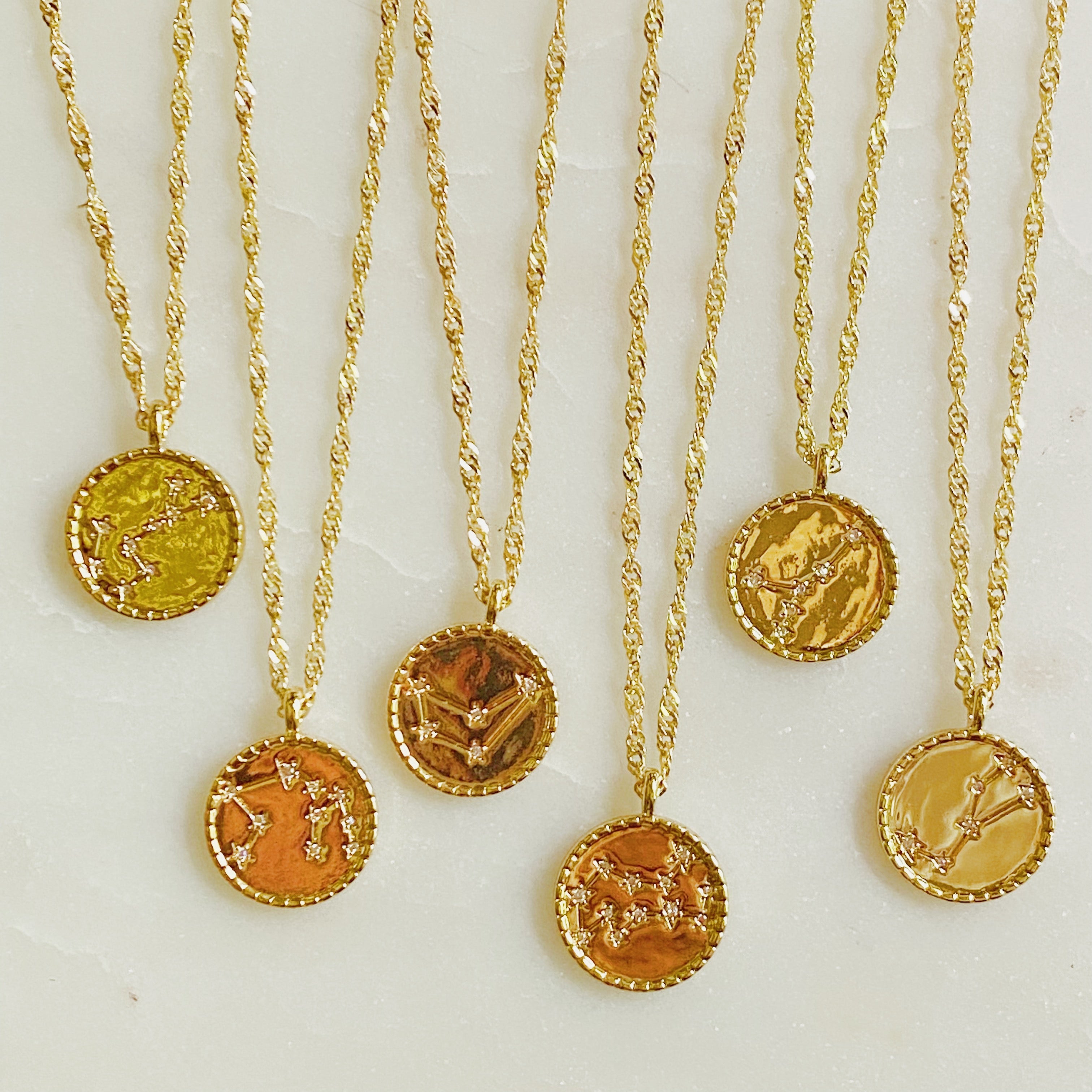 Astronomical Zodiac Constellation Medallion Necklace