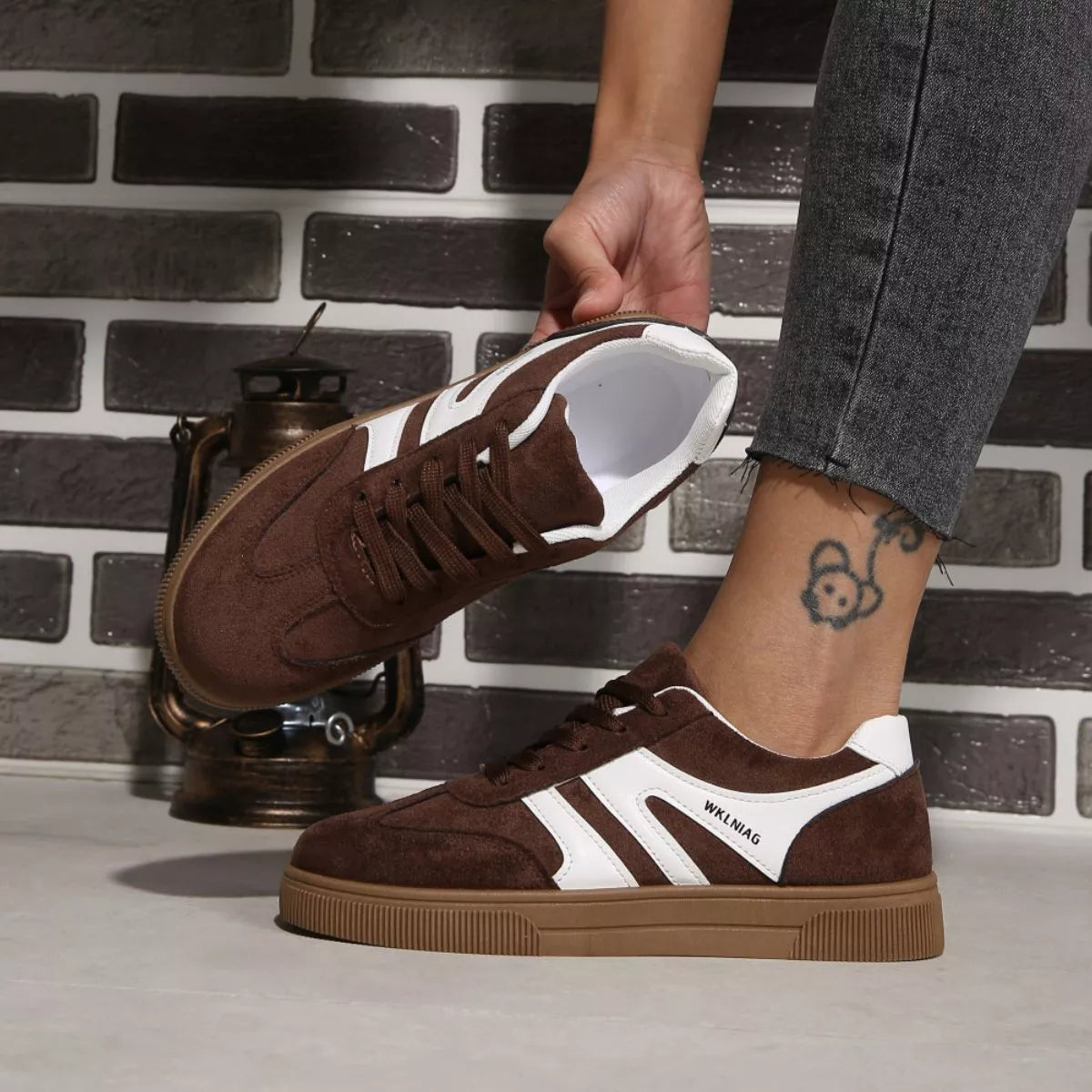 Round Toe Lace Up Sneakers - size chart