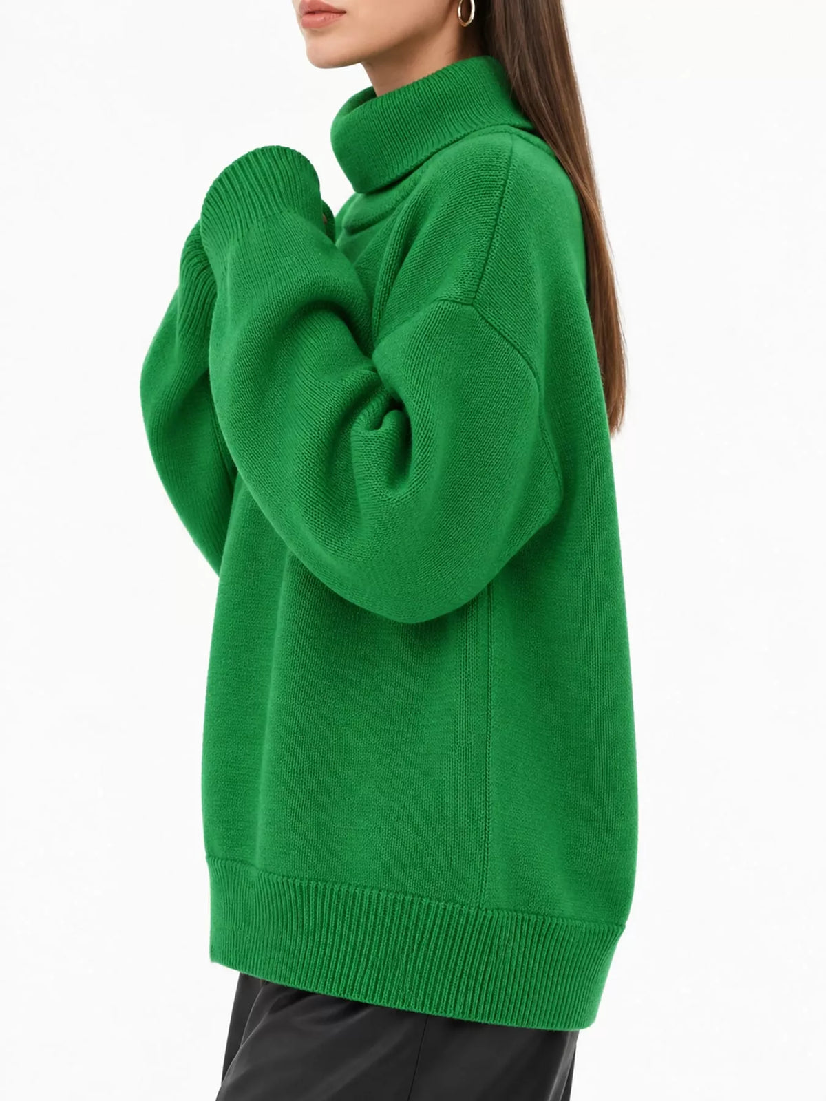 Oversized turtleneck sweater with dropped shoulders - view 19