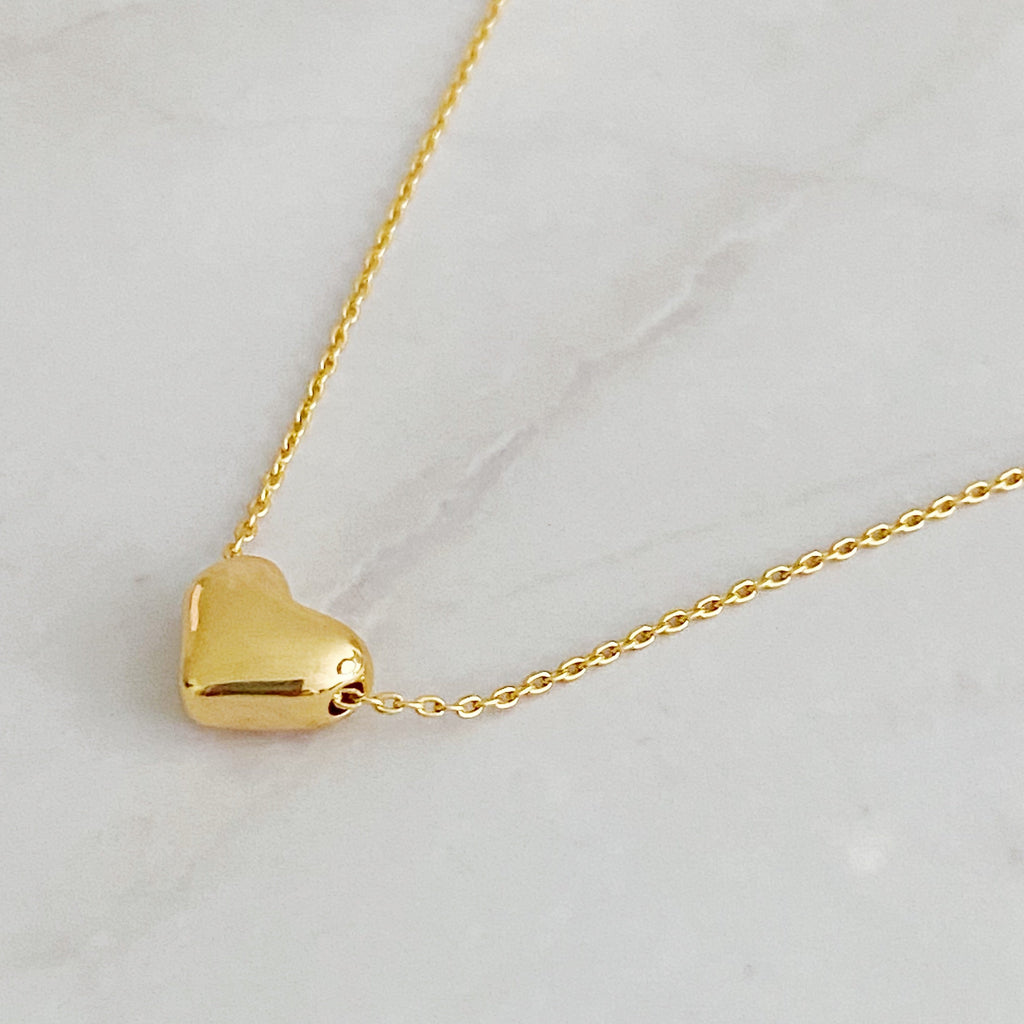 Love Bean Heart Necklace in Silver