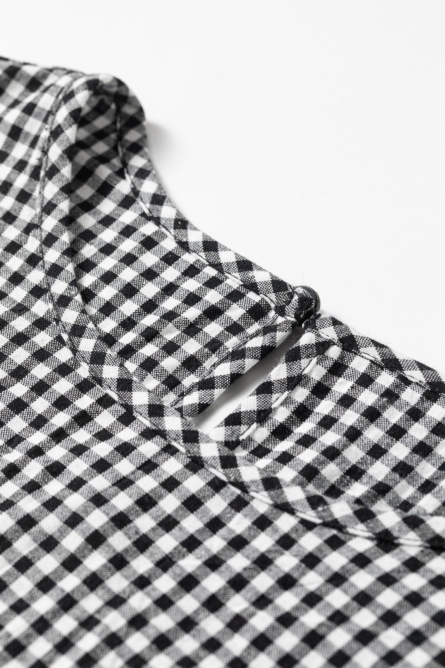Black gingham long sleeve blouse styled look