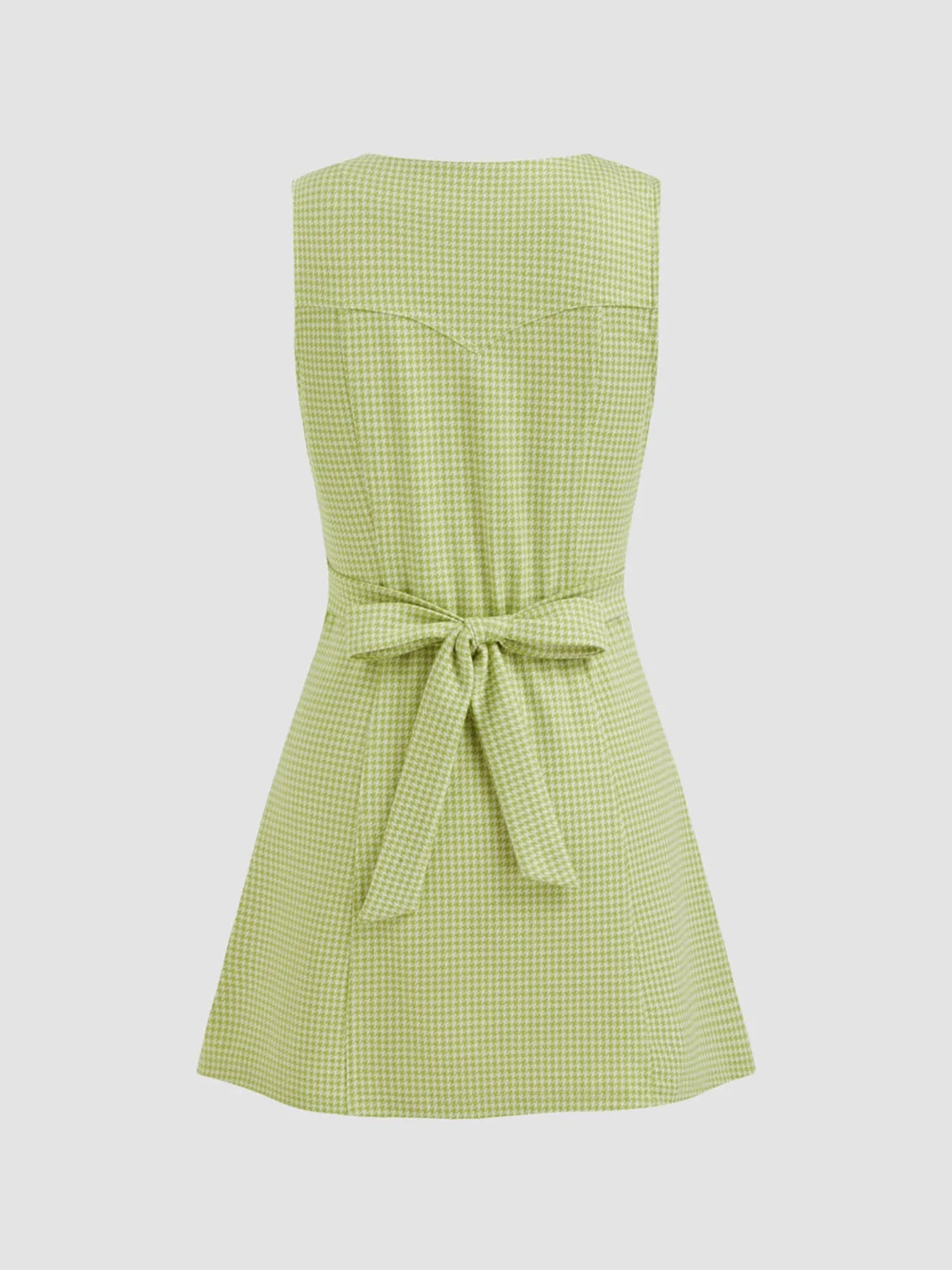 Trendsi gingham A-line mini dress, unlined poly-spandex fabric