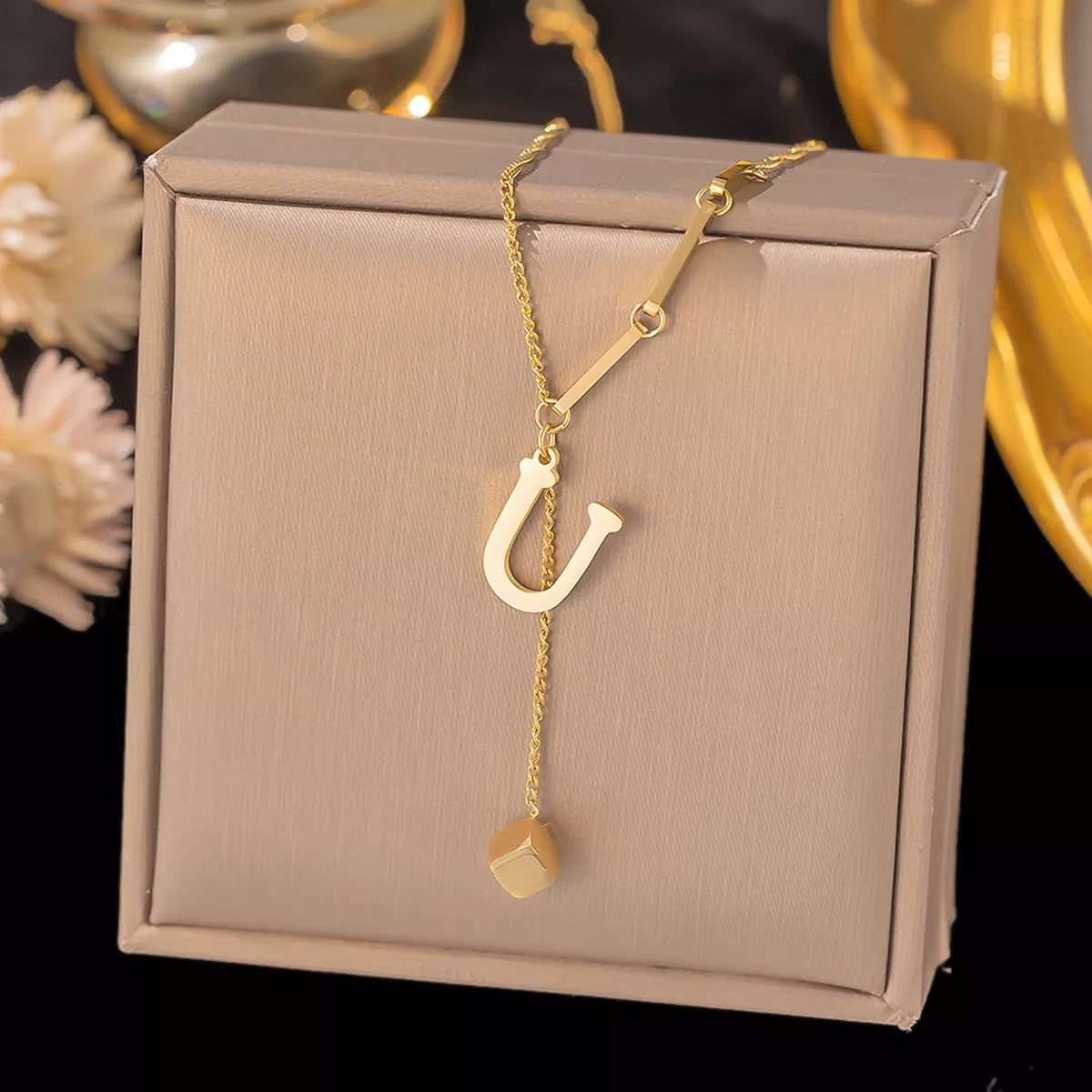 18K gold-plated initial pendant necklace, letters A-Z - view 25