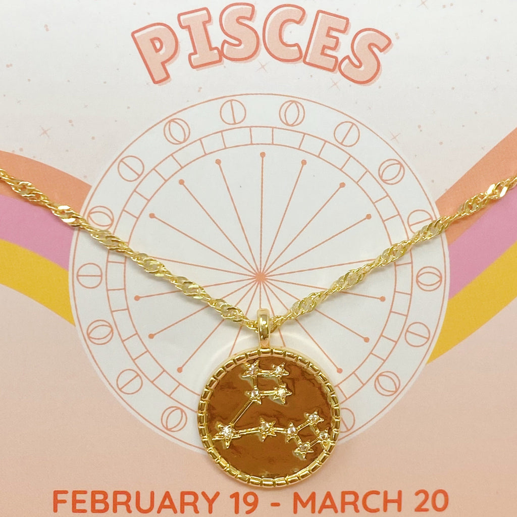 Astronomical Zodiac Constellation Medallion Necklace