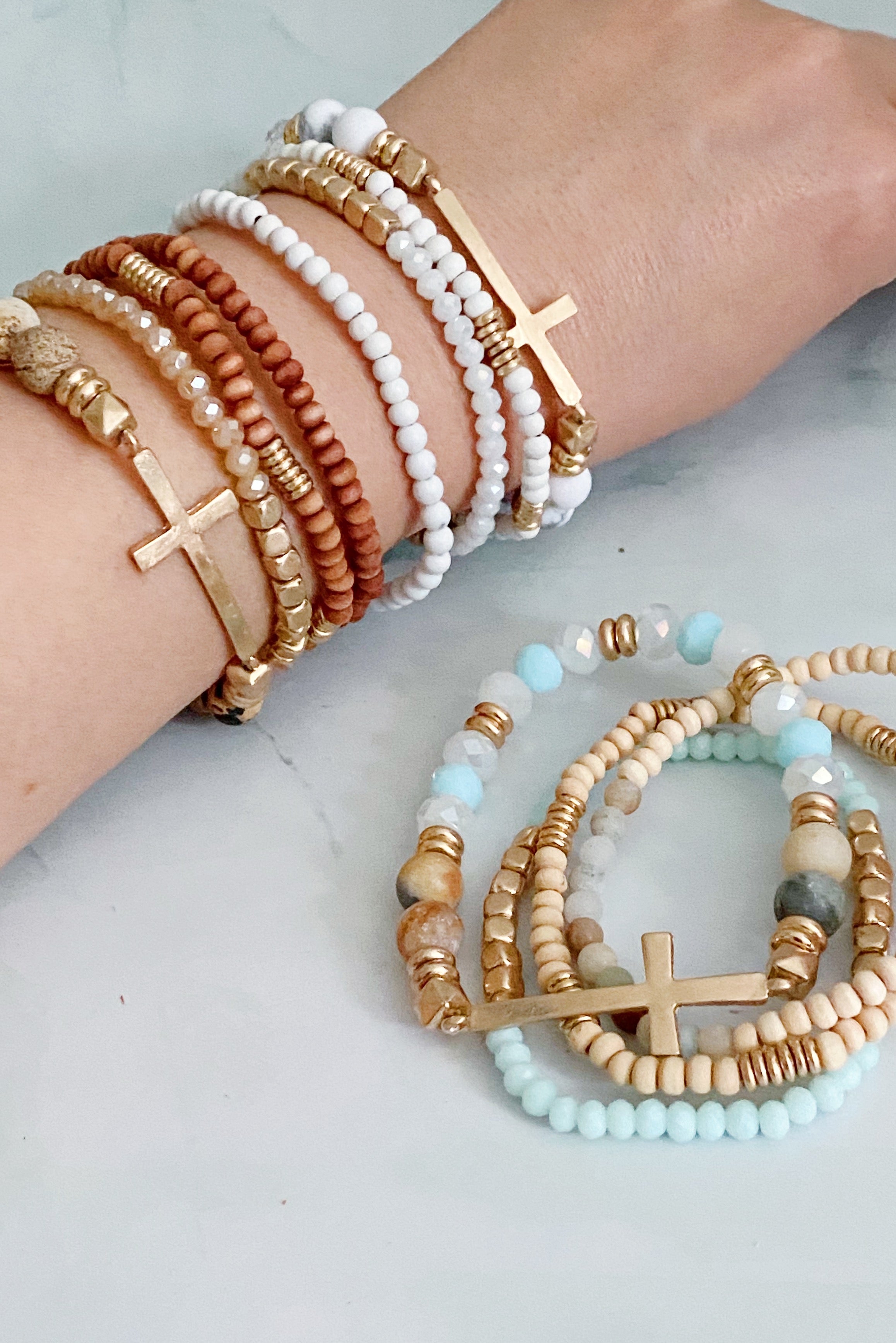 Stone And Wooden Beads Bracelet