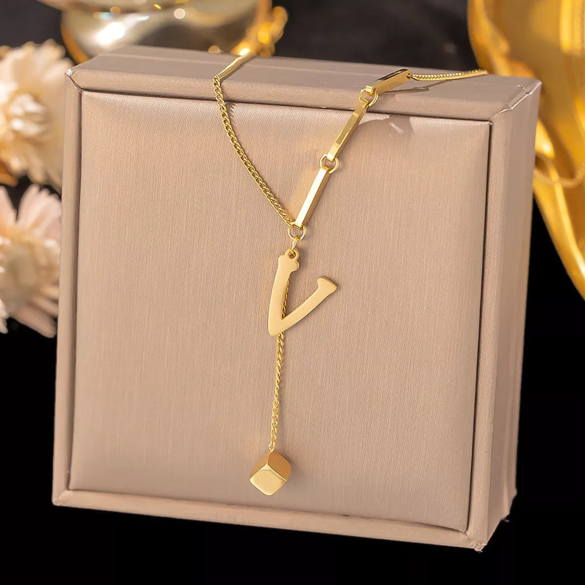 18K gold-plated initial pendant necklace, letters A-Z - view 26