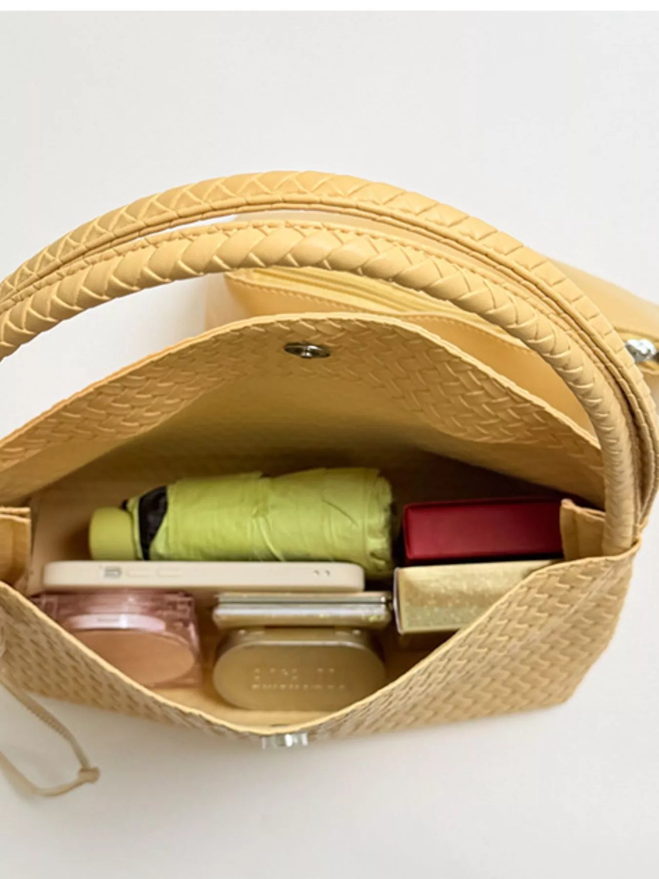 Woven Leather Shoulder Bag - woven PU leather shoulder bag, view 9