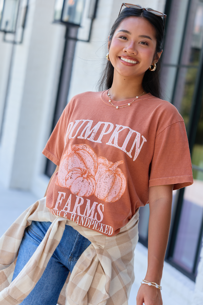 Pumpkin Farms Rust Graphic Tee, front view