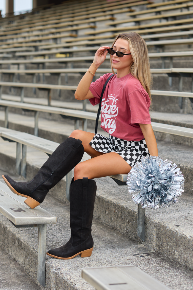 Game Day Script Crimson Comfort Colors Graphic Tee