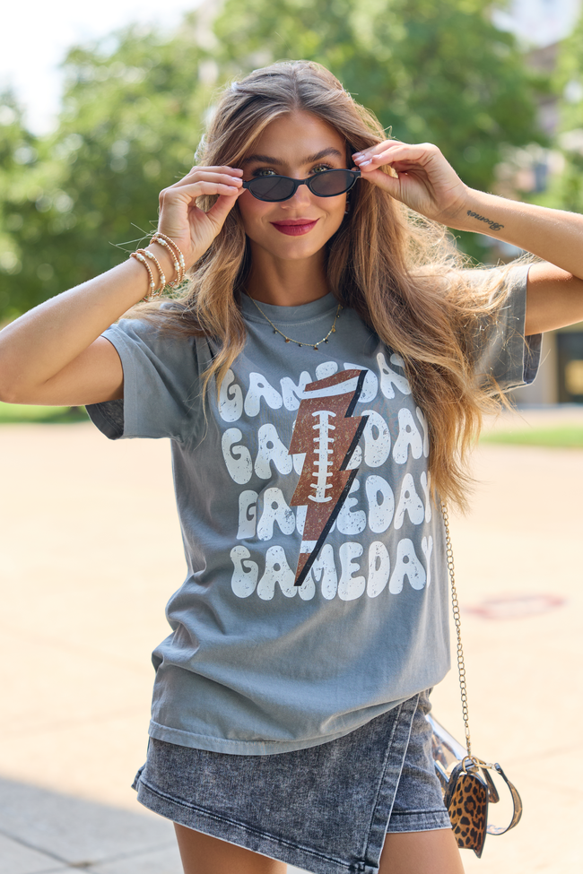 Gameday Football Grey Graphic Tee