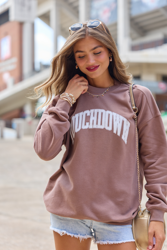 Touchdown Block Mocha Graphic Sweatshirt