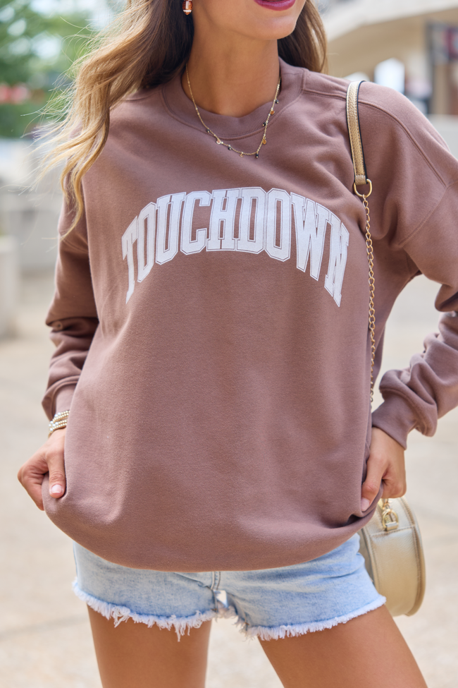 Touchdown Block Mocha Graphic Sweatshirt